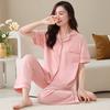 Pajamas women's high-end 1011 new summer women's fashion short-sleeved trousers cotton can be worn outside loungewear