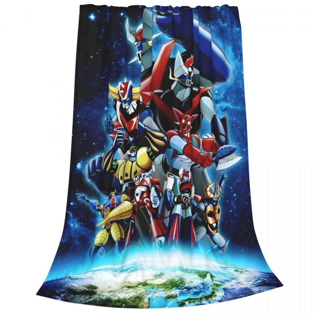 Mazinger Z UFO Robot Grendizer Fleece Blanket Cartoon Anime Fashion Throw Blankets for Home Hotel Sofa Quilt Warm