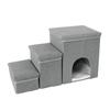 Foldable Three-Layer Storage Box Dog Steps with Nest for Small Pets