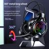 Foldable Computer Wired Headphone RGB Lighting Headset  for Computer/Pc/Gamer/Mobile Phone/Laptop
