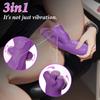 3 IN 1 Female Insertion Dildo Vibrator with Insertion Slap Vibrator and Mouth Realistic Masturbator for Female Partners