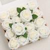 25pcs Artificial Roses With Stems, Ivory Foam Roses Lifelike Appearance, Suitable For Diy Wedding Bouquet, Bride Bouquet, Home Centerpiece