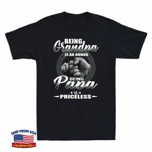 Being Grandpa Is An Honor Being Papa Is Priceless Vintage Men's T-Shirt Black Unisex T-Shirt