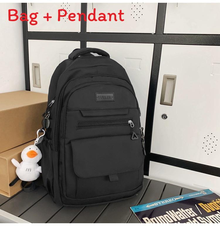 

Nylon Casual Backpack For Teens With Design And Multiple Compartments For School Use чёрный