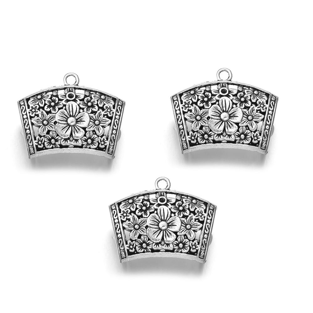 5pcs/lot Antique Silver Color Hollow Pendant Charm For Jewelry Making DIY Necklace Bracelets Bag Clothing Charm Accessories