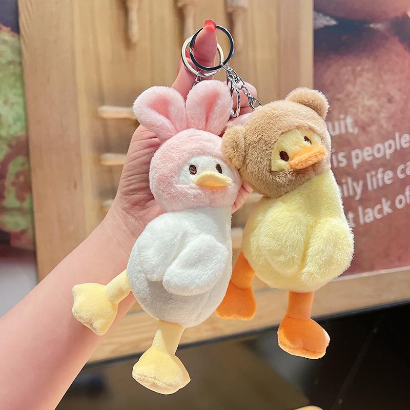 Cute Plush Keychain Women Doll Keychain Cartoon Lovely Duck Car Bag Accessory Cute Plush Boy Girl Couple Keyring Lover Pendant