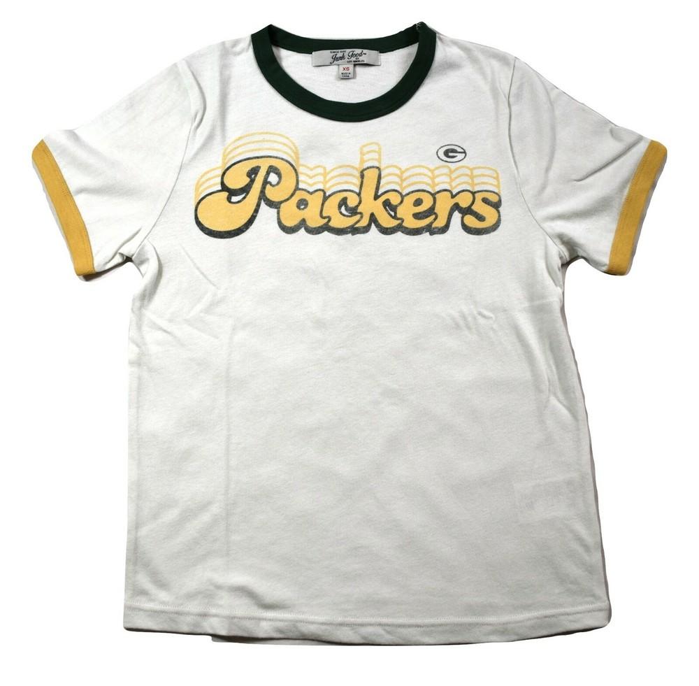 Junk Food Womens NFL Green Bay Packers Retro Ringer Tee Shirt New XXS-L Unisex T-Shirt