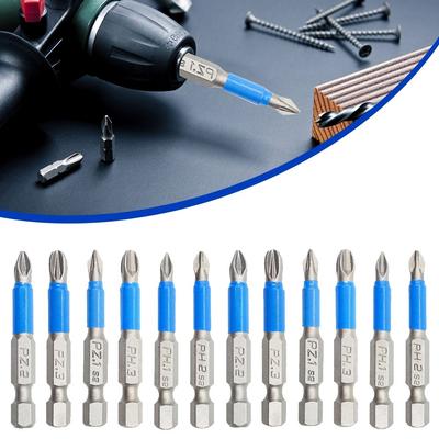 Screwdriver Bit PH1 PH2 PH3 PZ1 PZ2 PZ3 Set 1/4inch 50mm