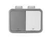 EKO Hana Recycler Duo Pedal-Operated Trash Can, Step Bin, Blue/Gray, 10L+10L with Lid, No Inner Box, EK6200-10L+10L-TB/GY