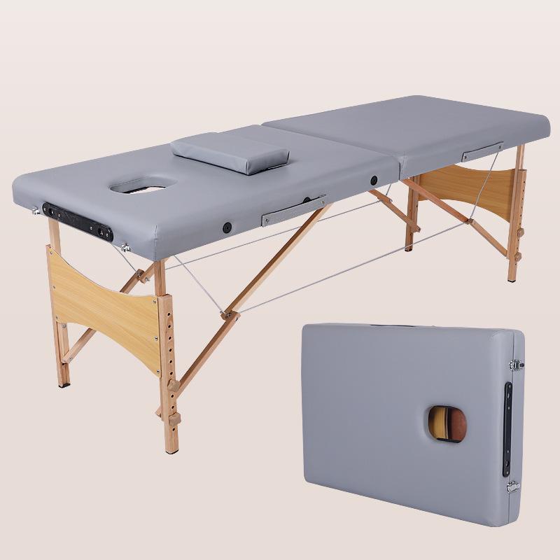 Adjustable Portable Solid Wood Beauty Bed for Massage & Physiotherapy