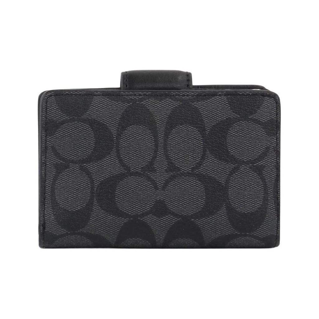 Coach Portafoglio Pieghevole in Tela Rivestita con Zip Angolare 13 Monogramma Classico Color Block Portafoglio Donna Kaki Nero C0082-SVTSQ