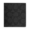 Coach 11 Logo Print Design Signature Coated Canvas Wallet Men Wallet Black Gray CY406-QBMI5