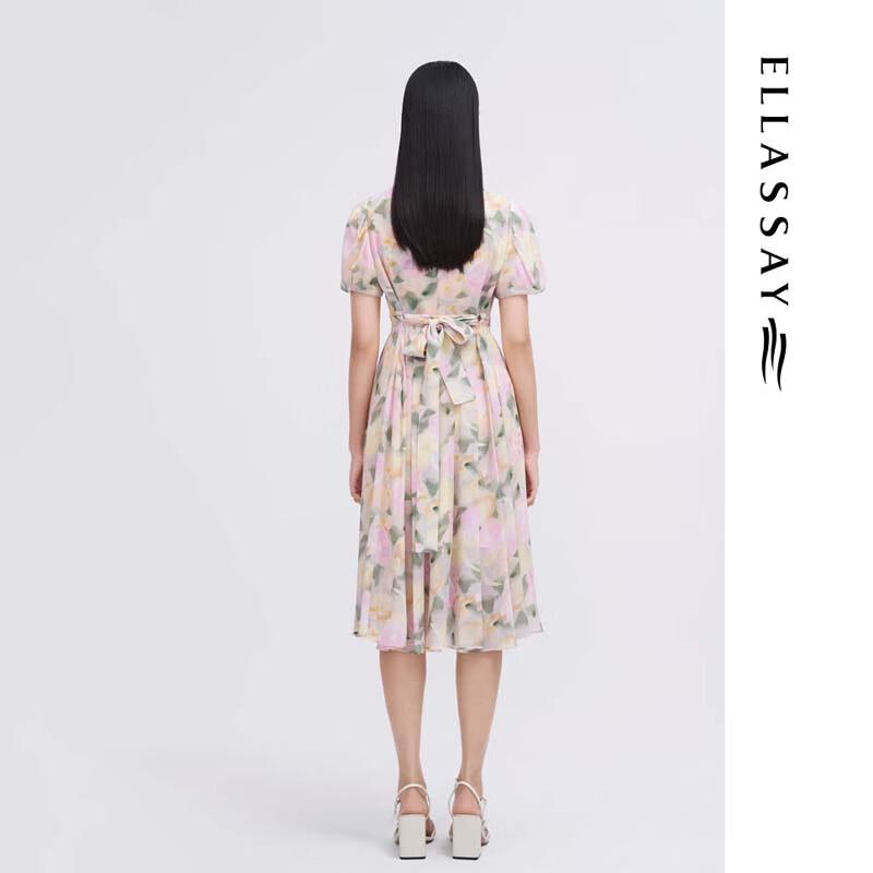 ELLASSAY Mulberry Silk Pleated Midi Dress