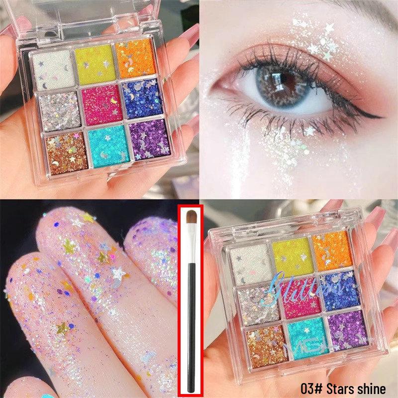 MGL Nine-Color Glitter Eyeshadow Gel - Children's Day Stage Makeup