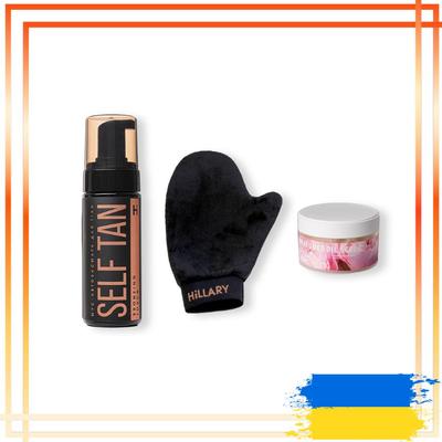 Self-Tanning Body Kit + Body Scrub Perfumed Oil Scrub Flowers