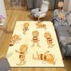 Maya the Bee Flannel Pattern Square Carpet,Area Rug,Carpet Rug for Living Room Bedroom Sofa Playroom Decor,Non-slip Floor Mat