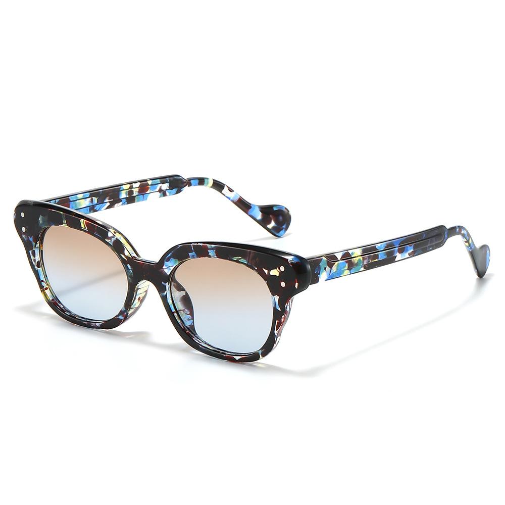 Yiran Glasses Women's Luxury Tortoiseshell Cat Eye Gradient Sun Glasses Personality Package Color Design Casual Men Sun Glasses Uv400 Cm