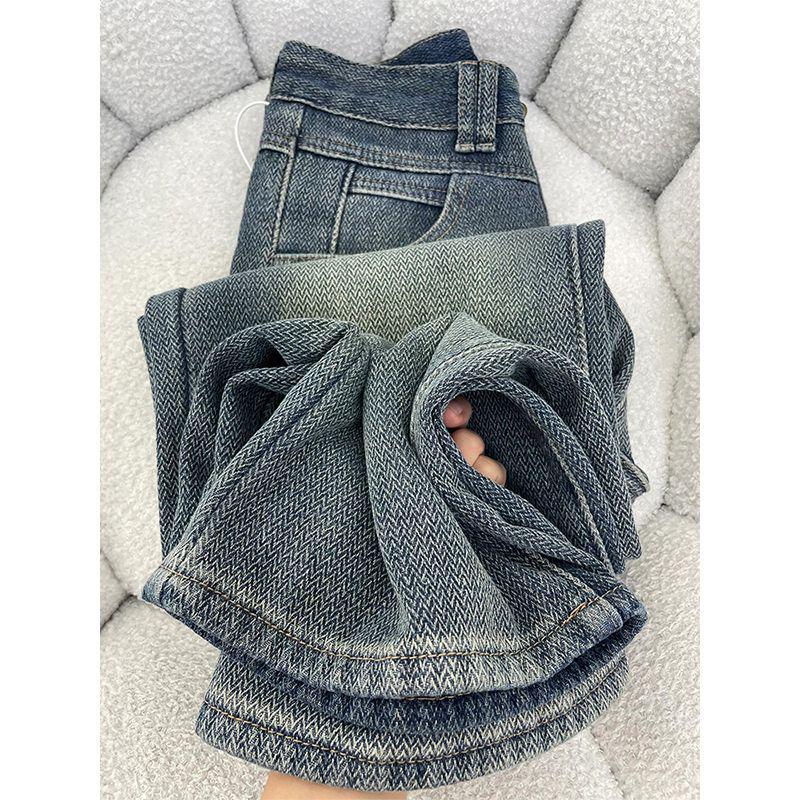 

Starry Sky Wheat Ear Women s High-Waist Wide-Leg Jeans - Slimming, Hip-Hiding, for Pear-Shaped Figures, Spring/Autumn Style. L (109-118 lbs)