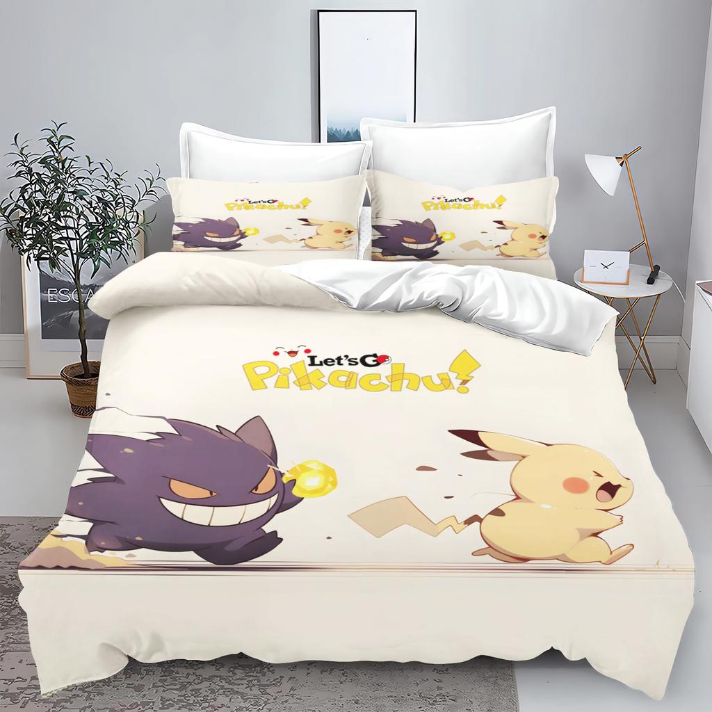 PokéMon Tuya Anime Home Bedroom Comforte Nordic Polyester Material Suitable for Children and Adults 3-piece Set