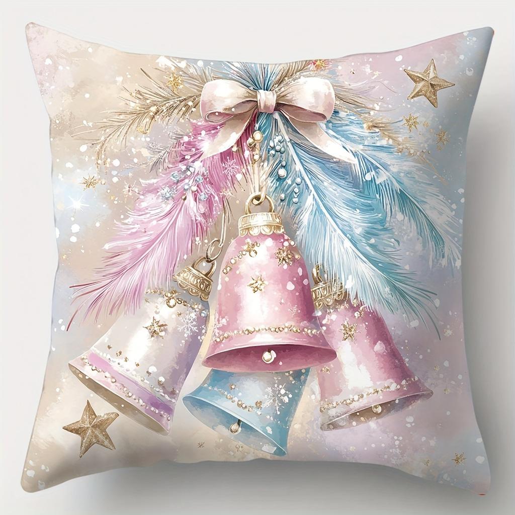 Christmas decoration pillow cover color bells snowman garland pattern living room sofa cushion cover room home decoration