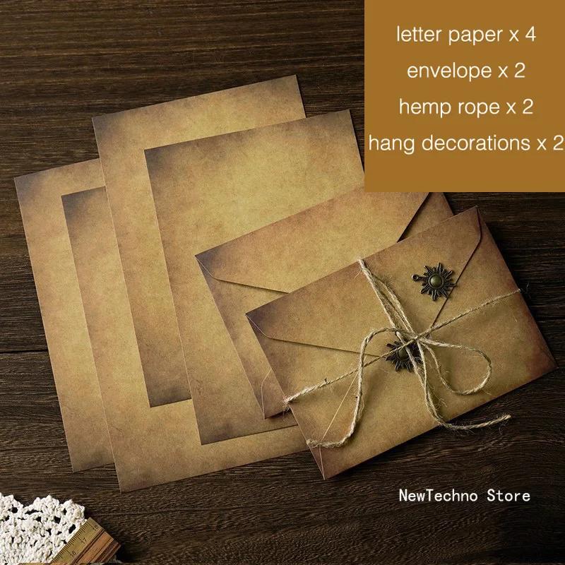 

Vintage Envelope Kraft Letter Paper Writing Paper kit A5 Window Envelopes Wedding Invitation Envelope Gift Envelope