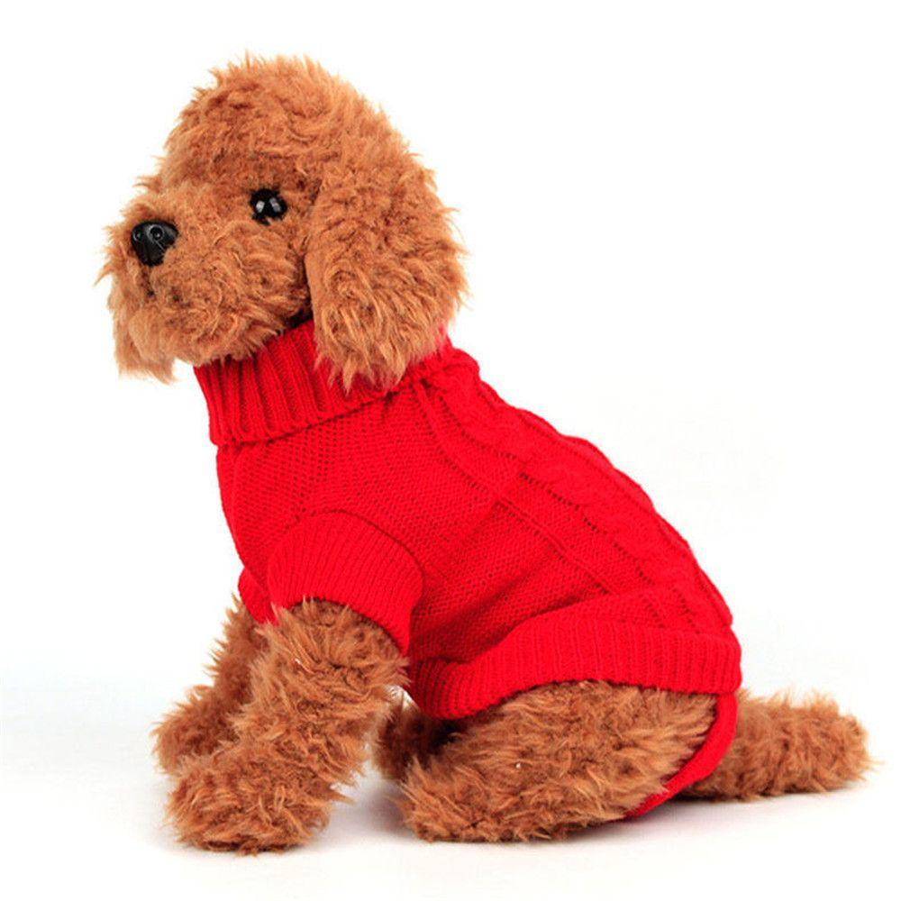 Niedliche Welpenkostüme Winterbekleidung Haustier-Hoodie Mantel Geschirr Weste Gestrickter Haustierpullover Hundepullover
