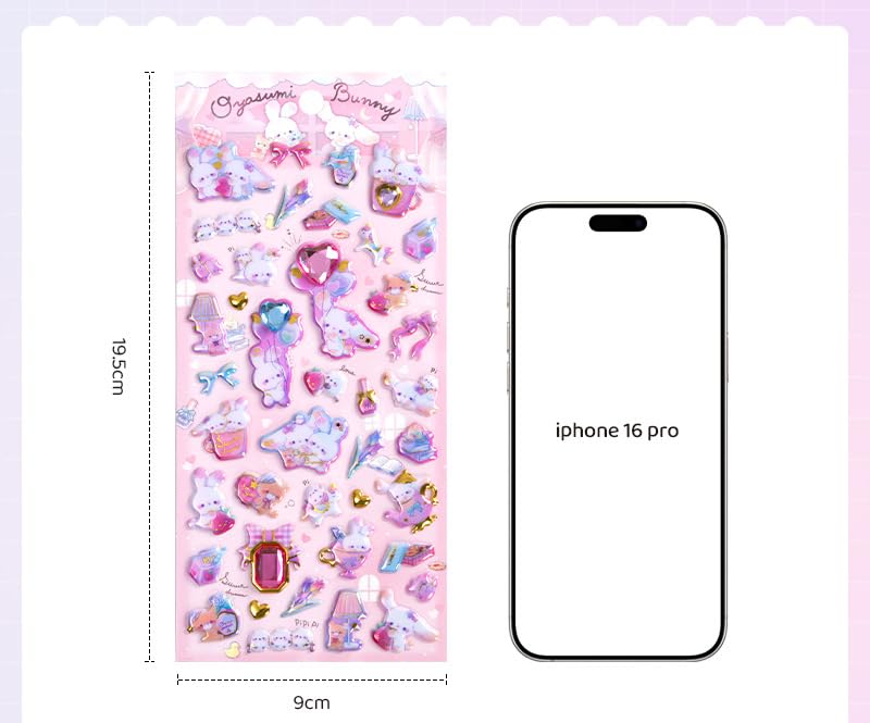 Rich Peach 3D Puffy Set of Compatible with Sticker Perfect for New Smartphone DIY Craft Cute Animals Stickers, 3, Books, Girls, Year's Gifts,