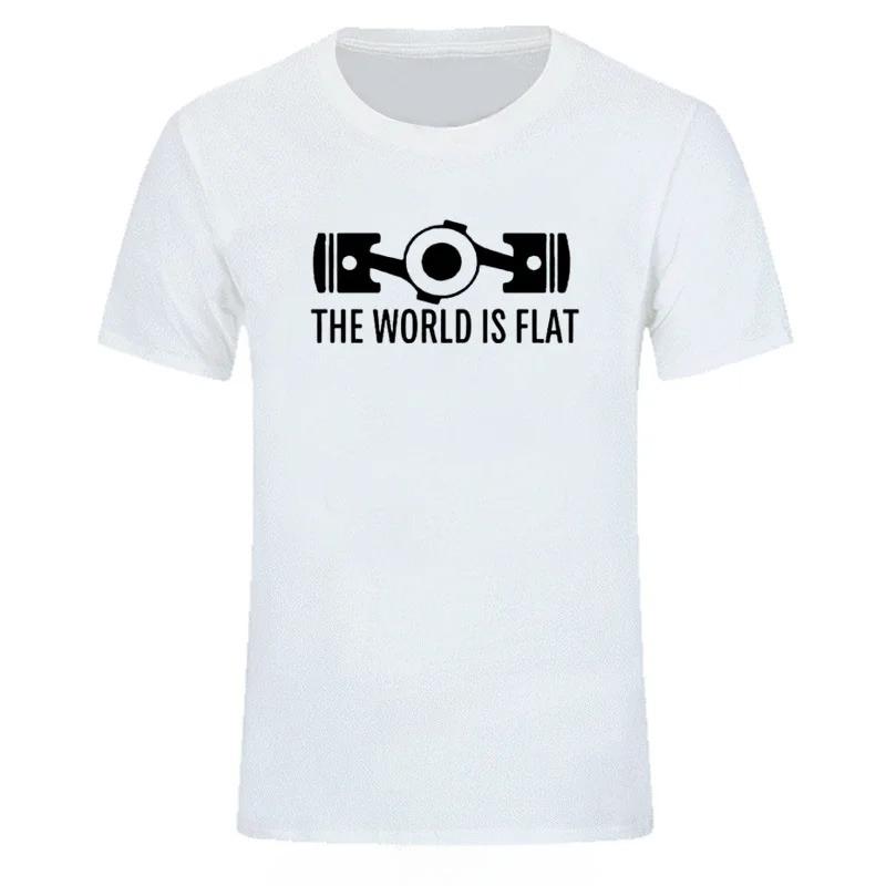 New Summer The World Is Flat Engine T Shirt Short Sleeve Custom Tshirt Style Unisex Oneck Cotton Tshirt Fashion Streetwear Tees