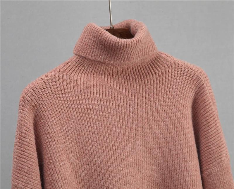 Hirsionsan Turtleneck Thick Sweater Women 2023 New Winter Warm Elegant Ladies Pullovers Warm Soft Cusual Jumper Soft Tops Oversized Solid Sweaters