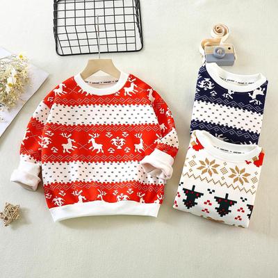 2025 New Year's Trendy Baby Fleece Sweatshirt - Warm Thickened Top for Girls & Boys