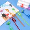 Drinking Decor Temporaty Straw Straws-Plastic Dinosaur Reusable Straws Dino Theme Cartoon Pattern
