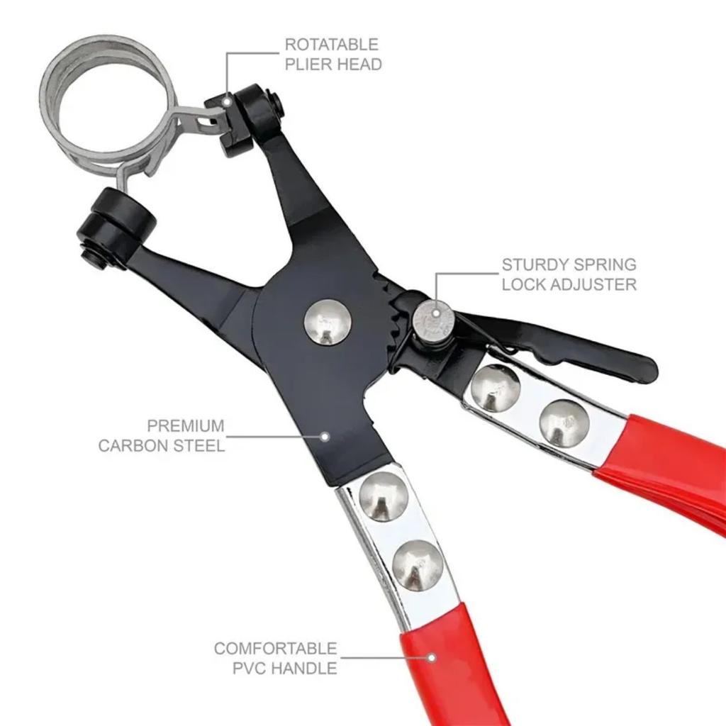 Straight Hose Clamp Pliers, Throat Type Pipe Clamp Tool, Flexible Wire Loop Clamp Pliers for Auto Repair