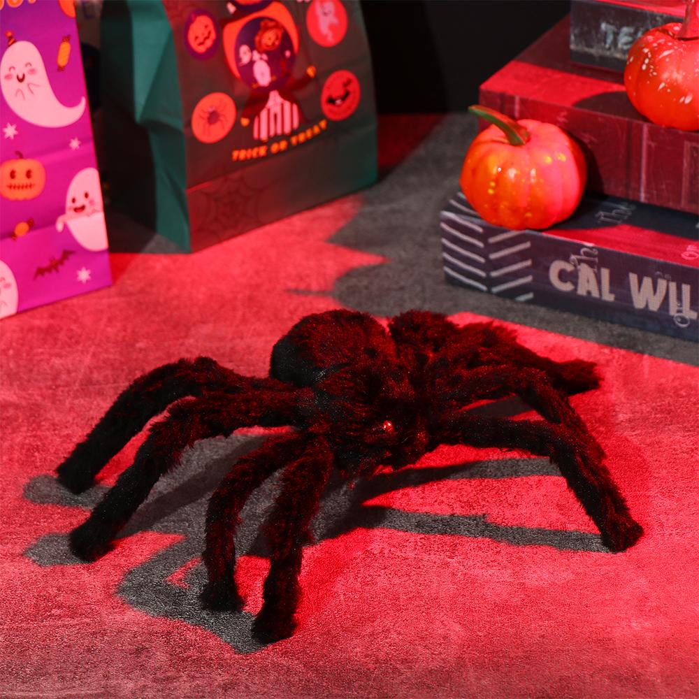 Party Supplies Horror Atmosphere Halloween Decoration Bar Ornament Black Plush Spider Haunted House