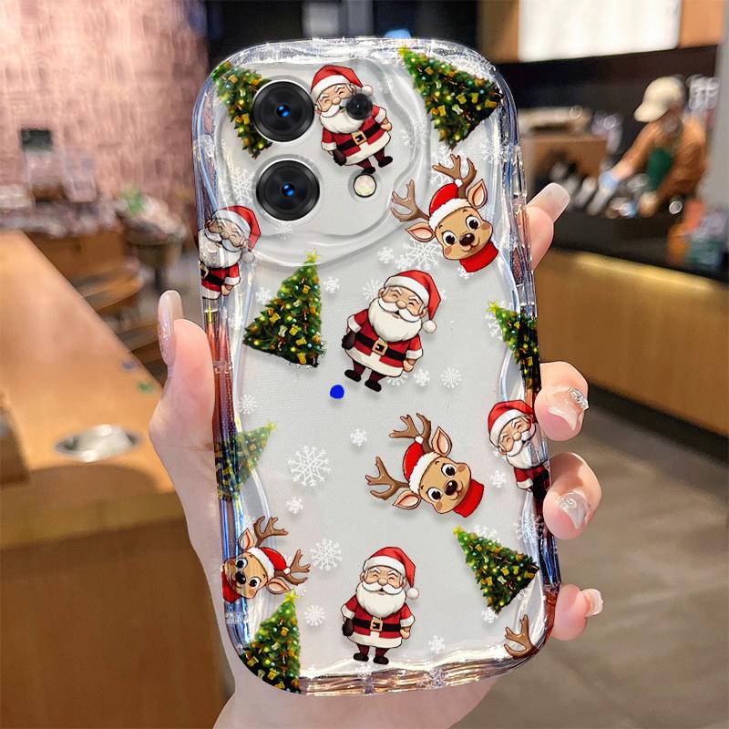Santa Claus Snowman Christmas Gifts Phone Case for Redmi Note 13 12 11 ProPlus 10 9 Pro 14C 13C 12C 11S 10A K70 TPU Liquid Cover