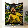 Brazil Soccer Champion Designed Flannel Blanket for Bedroom, Living Room, Sofa, and Nap