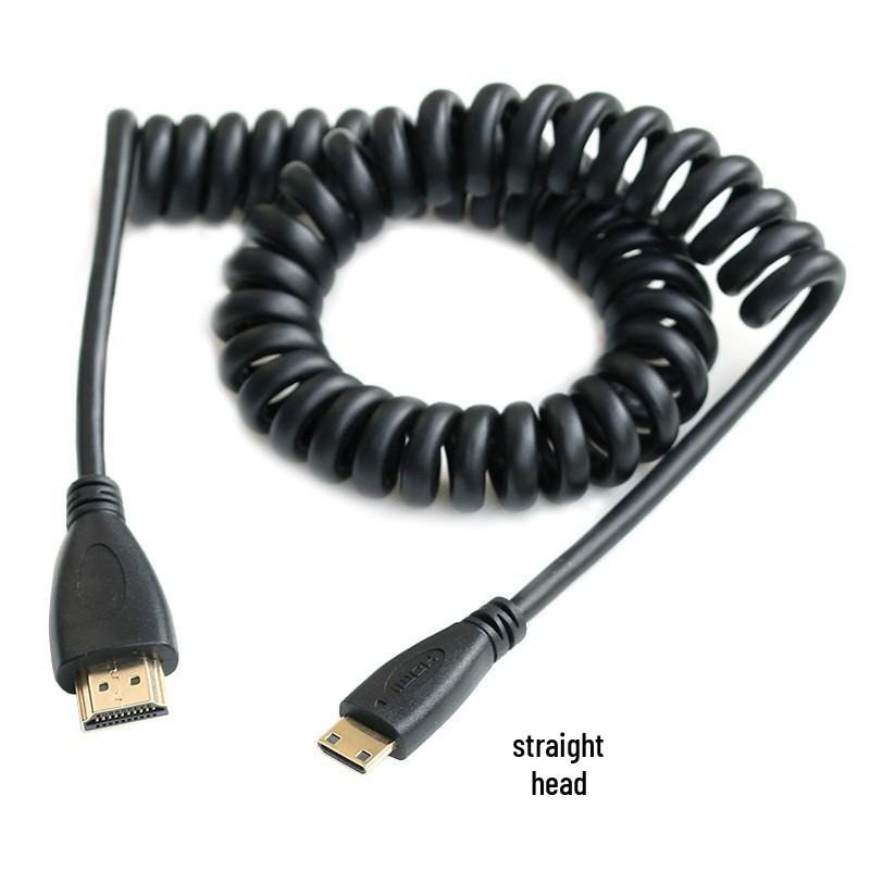 Mini 90° HDMI to HDMI HD Spring Cable for DSLR Cameras to TV