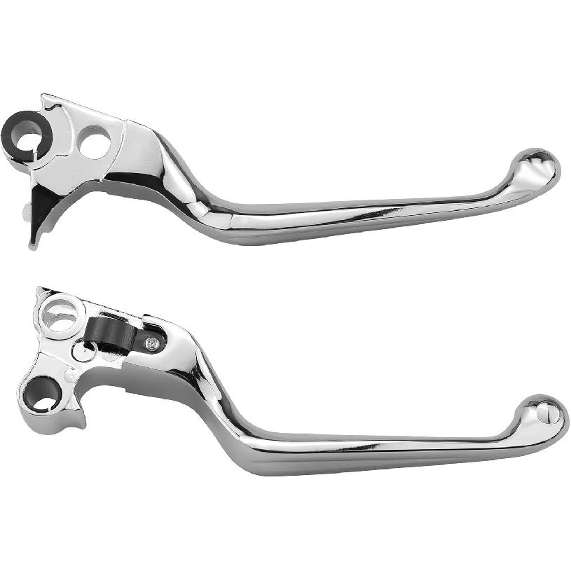 Brake Lever + Clutch Lever for Harley Hand Controls Sportster XL883 1200 1996-2003, Dyna/Touring 1996-2007, Softail 1996-2007 & 2011-2014(Chrome)