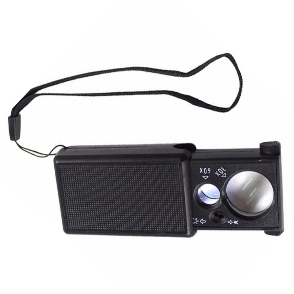Acrylic Lens Jewelry Magnifier LED UV Light Magnifying Glass for 30X, 60X Watch Repair