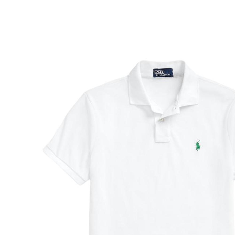 Polo Ralph Lauren Solid Color Logo Embroidered Pullover Casual Short Sleeve Polo Shirt Men tops White 710680784-184