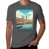 A Vintage Travel Illustration Of Amsterdam Netherlands Tshirt Quick Dry Light Sports Tshirt