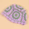 Elegant Bucket Hat Floral Granny-square Crochet Hat Holiday Decors Vacation Hat Western Cloch Style for Schoolgirls