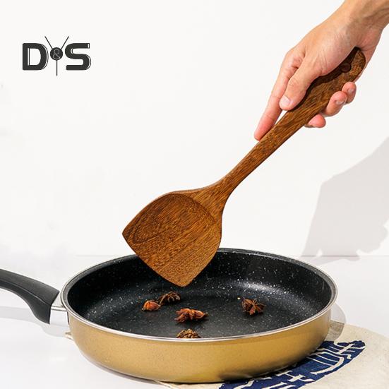 Tepelně odolné kuchyňské náčiní Potravinářské dřevěné užitkové kuchyňské nádobí Pánev špachtle Příslušenství na vaření