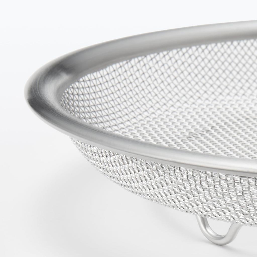 MUJI Stainless Steel Flat Colander, M, Approx. Diameter 19.5 X