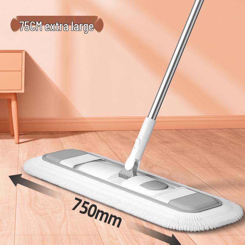 Pure Cotton Large Dust Mop for Hotels & Homes - Flat Mop for Tile Floors with Extended Cloth