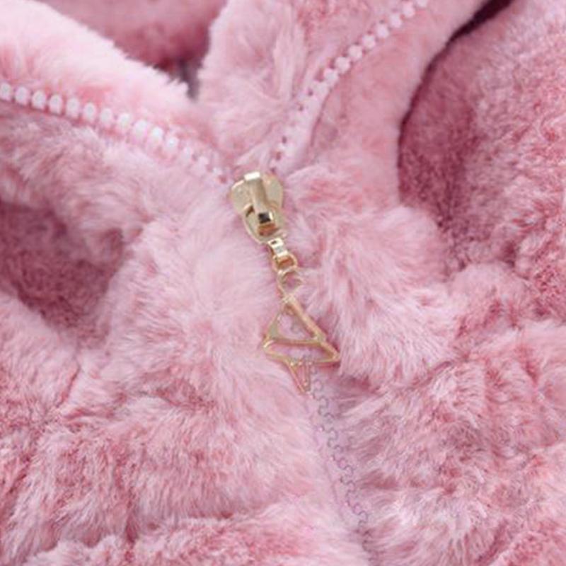 Dziewczęce jesienno-zimowe płaszcze polarowe z uszami, z kapturem, ze sztucznego futra, ciepłe kurtki, bluzy z kapturem, odzież wierzchnia na Halloween, Boże Narodzenie, stroje na imprezę