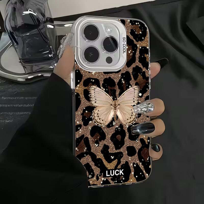 Case for Xiaomi Redmi Note 14 13 12 Pro Plus 5G 12S 11S 11 10S Butterfly Leopard Print Phone Cases for Redmi 14C 13C 12C4G Cover