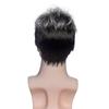 Synthetic Wig With Bangs Short Wigs Men Natural Straight Wigs Mixed Black Grey Mixed Wig Heat Resistant Fiber Wig Daily Use Cosplay