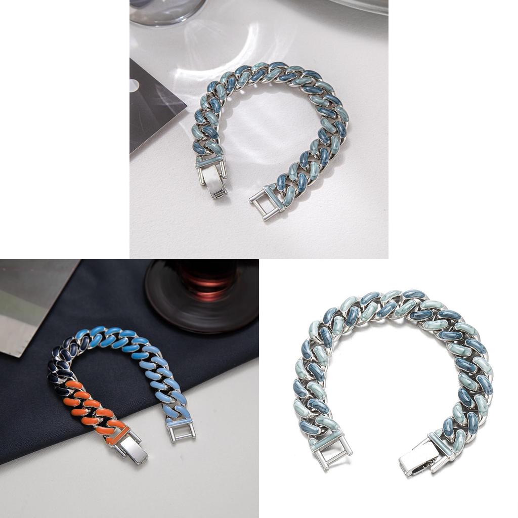 Korean Style Starry Sky Alloy Couple Bracelet With Geometric Design For Travel Gift
