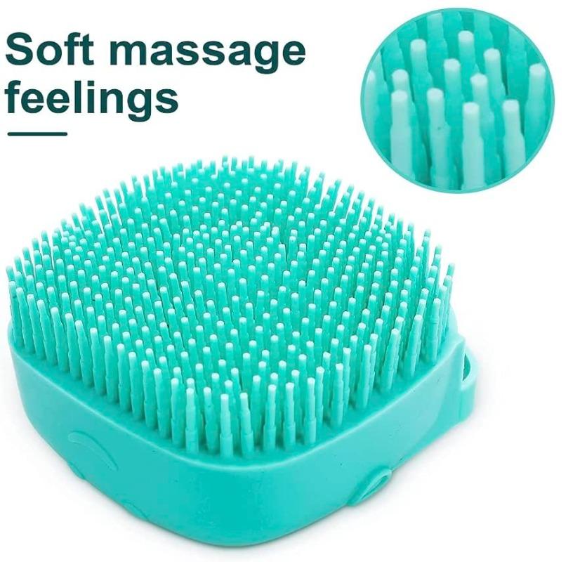 Dog Bathing Brush Pet Massage Brush Shampoo Dispenser Soft Silicone Brush Rubber Bristle for Dogs and Cats Shower Grooming Tool