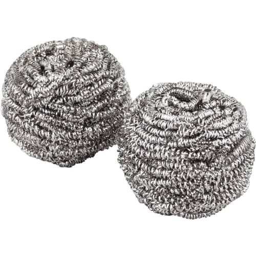 Shimomura Kihan Stainless Steel Scrubber Set of 2 [Made In Japan] Perfect for Cleaning Iron Frying Pans and Pots, Removing Rust, Burnt-on Food, and Gr